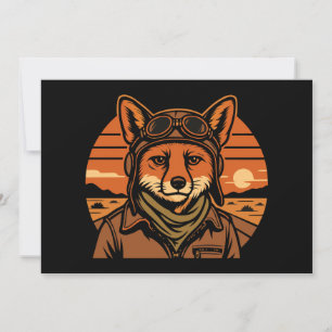 Invitation Aviator Fox Flying Foxy Wings