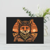 Invitation Aviator Fox Flying Foxy Wings (Debout devant)