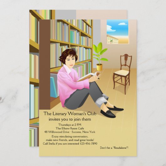 Invitation avide de club de lecture de lecteur (Devant / Derrière)