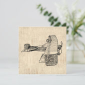 Invitation Avion à l'ancienne mode (Debout devant)