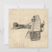 Invitation Avion à l'ancienne mode (Devant)