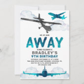 Invitation Avion Aviation Tout âge Anniversaire Partie (Devant)
