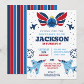 Invitation Avion d'anniversaire Avions de combat Forces de la (Devant / Derrière)
