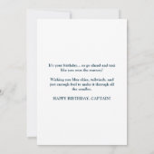 Invitation Avion d'anniversaire bleu et or aquarelle élégante (Dos)