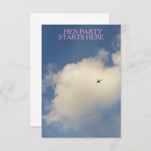 Invitation Avion dans l'invitation de ciel (Devant / Derrière)