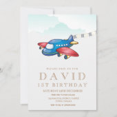 Invitation Avion de jouet simple moderne Anniversaire Garçon  (Devant)