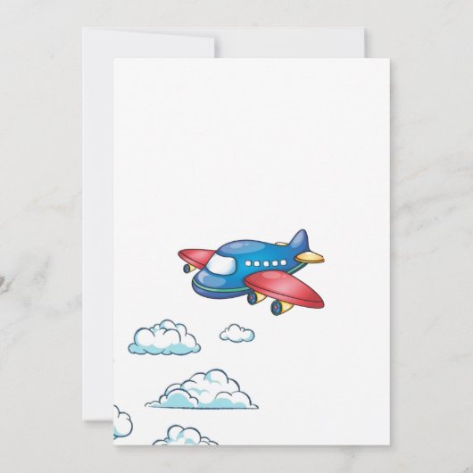 Invitation Avion de jouet simple moderne Anniversaire Garçon  (Dos)
