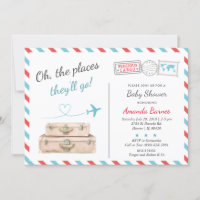 Avion de voyage Baby shower jumeau saupoudrer roug