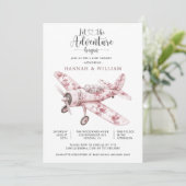 Invitation Avion d'époque L'aventure commence Bébé Show (Debout devant)