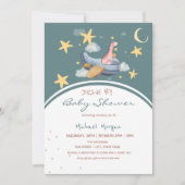 Invitation Avion Dino Étoiles de l'espace Fête pour bébé à l (Devant)