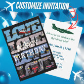 Invitation Avion en vol,Collage de photos,Aviation,Cool