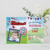 Invitation Avion Enfants Photo 1er Anniversaire Fête Invitati (Debout devant)