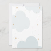 Invitation Avion, Nuages Étoiles Baby shower virtuel (Dos)