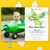 Invitation Avion Oh Mon Temps Vol Voyage Premier Anniversaire