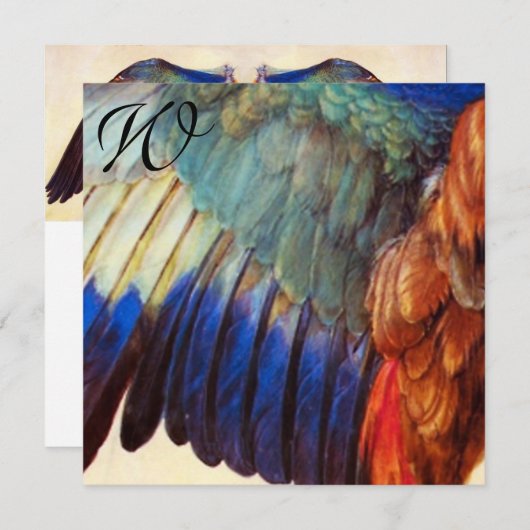 Invitation AVION PEUR D'UN MONogramme ROULEUR EUROPÉEN (Devant / Derrière)