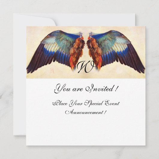 Invitation AVION PEUR D'UN MONogramme ROULEUR EUROPÉEN (Dos)