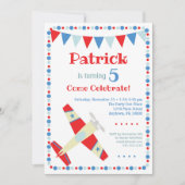 Invitation avion plan mignon fête d'anniversaire (Devant)