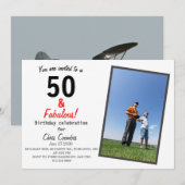 Invitation Avion RC Cinquante et fabuleux Cinquantième annive (Devant / Derrière)