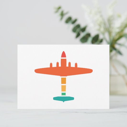 Invitation avion rétro (Debout devant)