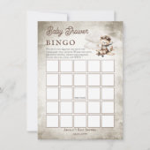 Invitation Avion Teddy Bear Baby shower Bingo Jeu (Devant)