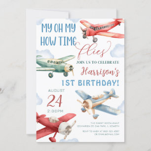 Invitation Avion Temps vole Avion Anniversaire