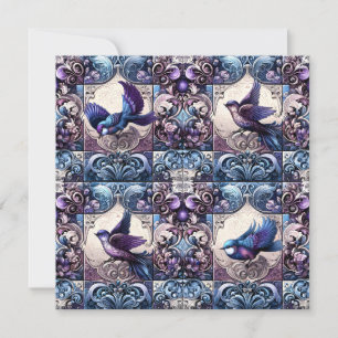 Invitation Avion victorien : Un jardin de tuiles violettes