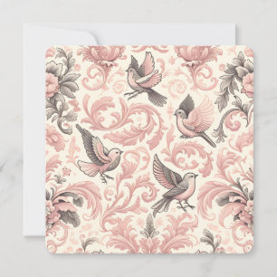 Invitation Avion victorien : un jardin pastel rose