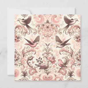 Invitation Avion victorien : Un Jardin rose pastel