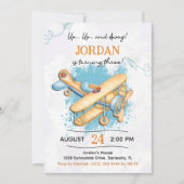 Invitation Avion vintage 3e fête d'anniversaire (Devant)