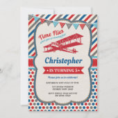Invitation Avion vintage Anniversaire Pilote Aventure Invitat (Devant)