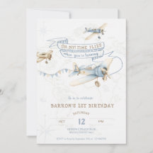Avion Vintage Aviateur Pilote 1er Anniversaire