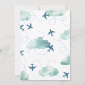 Invitation Avion vintage Temps Vol Voyage Boy Anniversaire (Dos)