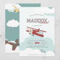 Avion vintage Vol Sur Par Premier Aviateur Anniver