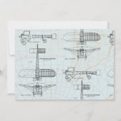 Invitation Avion vintage | Voyage fête d'anniversaire (Dos)