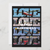 Invitation Avion Vol, Collage de photos, Aviation, Cool (Devant)