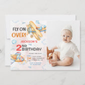 Invitation Avion Vol sur plus 2e fête d'anniversaire Photo (Devant)