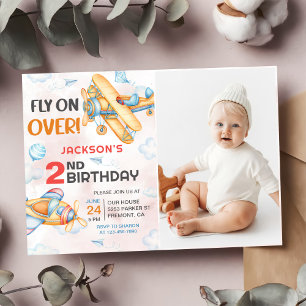 Invitation Avion Vol sur plus 2e fête d'anniversaire Photo