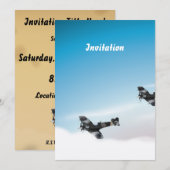 Invitation Avions anciens (Devant / Derrière)