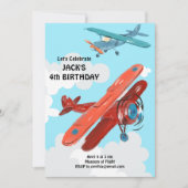 Invitation Avions Enfant Anniversaire (Devant)
