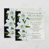 Invitation Avis de décès White Lily (Devant / Derrière)