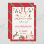 Invitation Avis de maladie d'Elf Sick Notifier Personnaliser (Devant / Derrière)