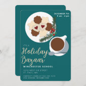 Invitation Avis de marché de vacances Cookies & café/thé (Devant / Derrière)