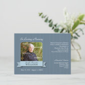 Invitation Avis de mémorial de bannière de filet (Debout devant)