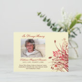 Invitation Avis de mémorial de fleurs sauvages (Debout devant)