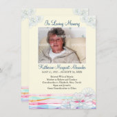 Invitation Avis floral de mémorial de vagues (Devant / Derrière)