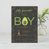 Invitation Avocado Baby shower Boy Guacamole Parti Taco (Debout devant)