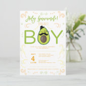 Invitation Avocado Saint-Guacamole Baby shower garçon Taco (Debout devant)