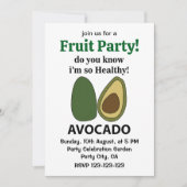 Invitation Avocado Savez-vous que je suis si saine Avocado (Devant)