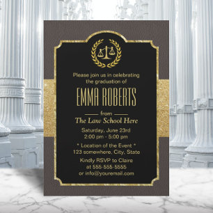 Invitation Avocat Brown et Gold Elegant