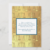 Invitation Avocat Droit École de Graduation Party Gold Blue (Dos)